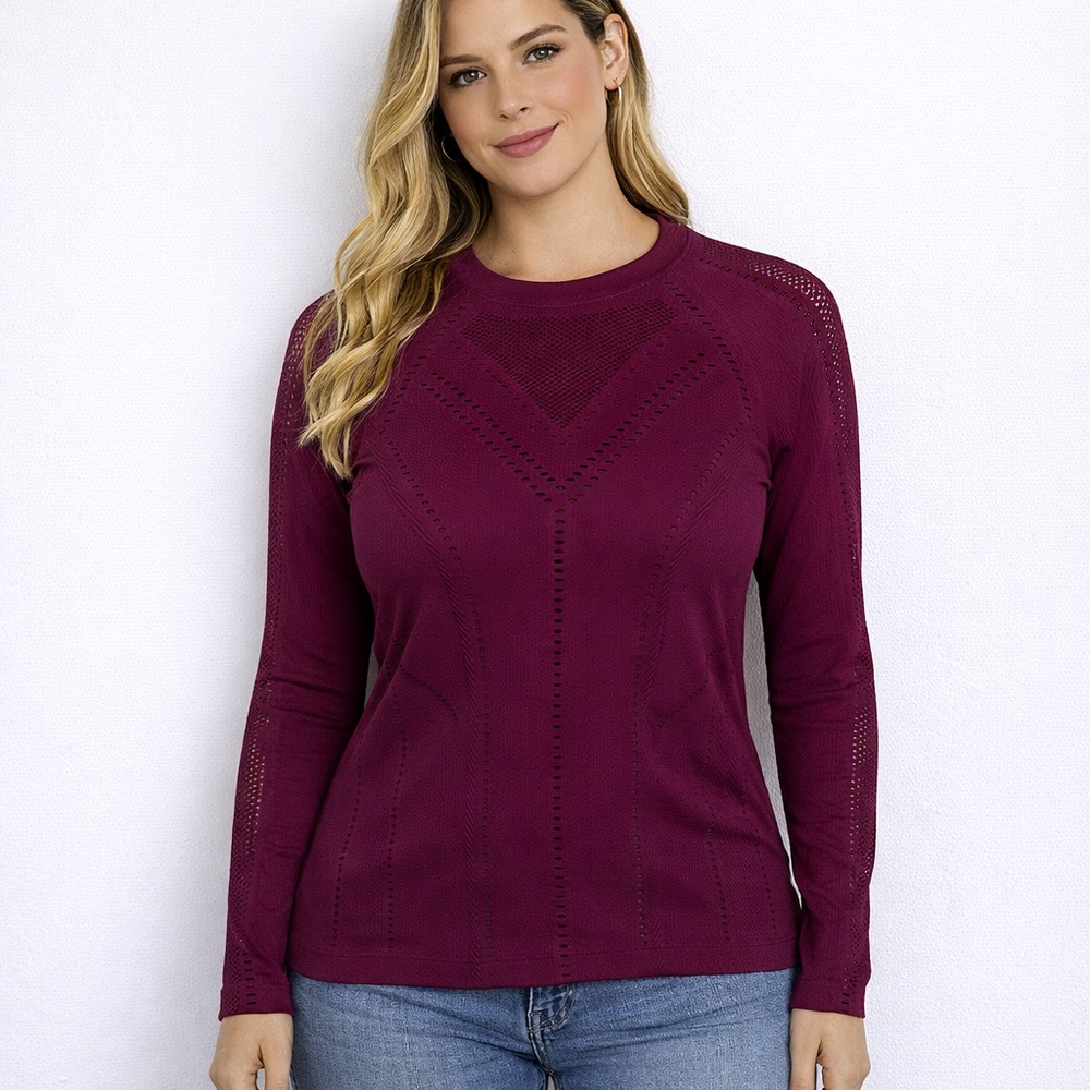 Athleta Rich Burgundy Long Sleeve Top